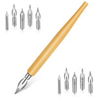 Trinkrittey 11 Pcs Comic Pen Nib Set Dip Pen Set Oblique Calligraphy Drawing Comic Pens Nib Wooden Holder with 10 Stainless Steel Replacement Nibs for Painting Writing Signing