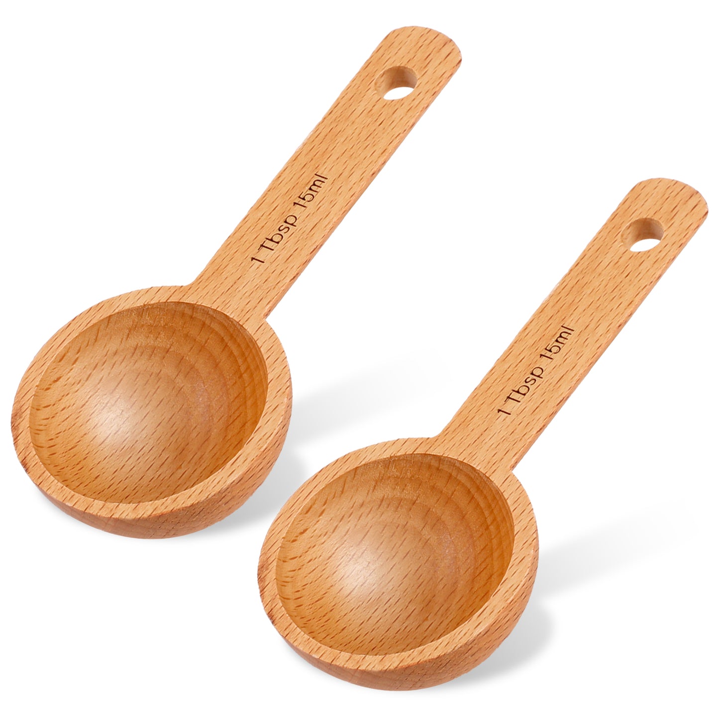 Wooden Scoop, 2 PCS 15ml Wooden Coffee Measuring Spoon