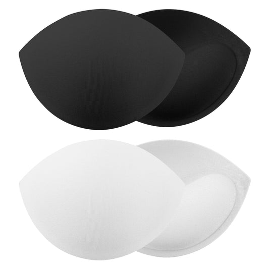 Psyqtsuary White Bra Inserts Breast Enhancers, 2 Pairs Women's Push Up Bra Pads Inserts, Push up Swimsuit Pads, Breast Enhancer Cups fits A Cup, Black & White Color