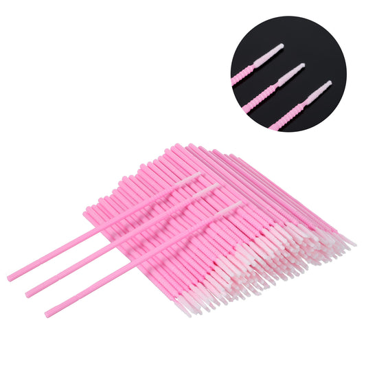 200 Pcs Disposable Micro Applicator Brush Micro Brushes Disposable Lash Mascara Applicators for Eye Lashes Brows Eyelash Extension (Pink)