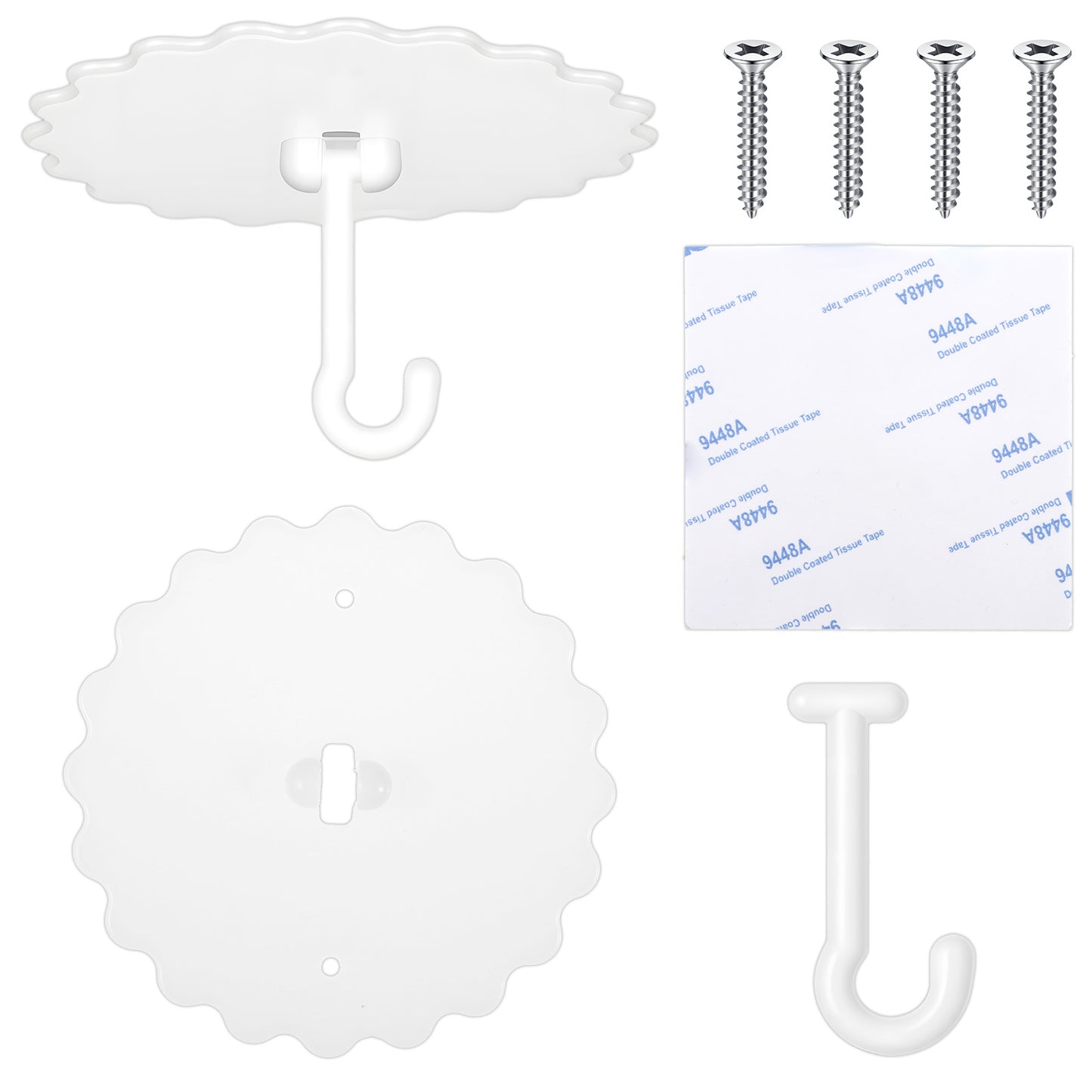 Xthrotsenk 2 Pcs White Ceiling Hook Adhesive Mosquito Hooks Bed Canopy Ceiling Mount Tool for Hanging Mosquito Net Easy Install