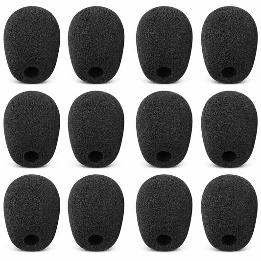 12Pcs Headset Microphone Windscreen Foam Cover, Replacement for Headset Mic