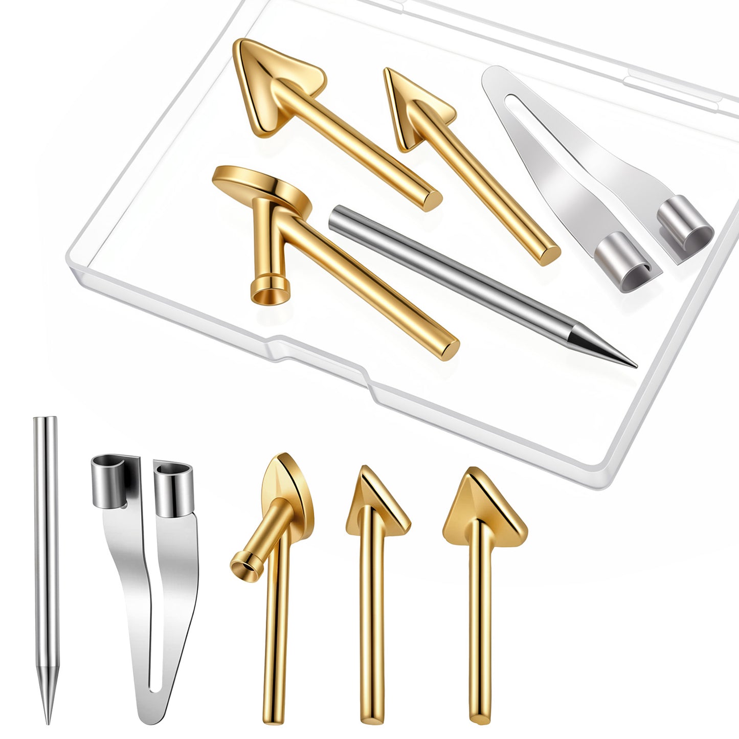 5 Pack Copper Plastic Welding Tips Triangle Smoothing Tip Replacement Plastic Welder Soldering Accessories Soldering Rod Heating Smoothing Repair Tool for Plastics Welding Car Bumper Kayak Repair