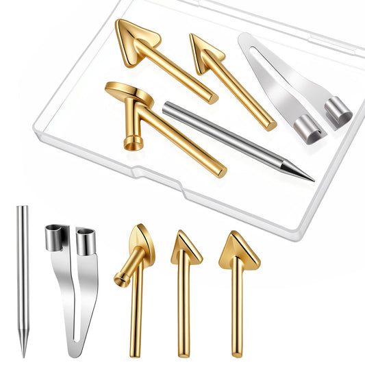 5 Pack Copper Plastic Welding Tips Triangle Smoothing Tip Replacement Plastic Welder Soldering Accessories Soldering Rod Heating Smoothing Repair Tool for Plastics Welding Car Bumper Kayak Repair
