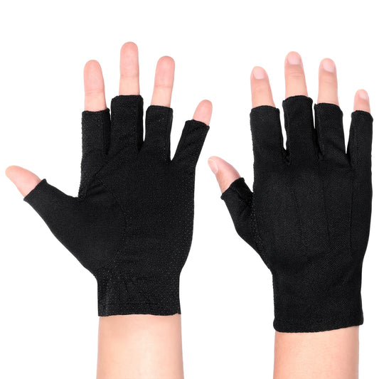 Qulkws 2 Pcs Summer Fingerless Gloves Fingerless Sun Gloves for Men Women UV Protection Driving Nonslip Touchscreen Half Finger Hiking glove for Outdoor Half-Finger Slip Breathable Work Glove