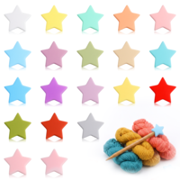 20Pcs Star Knitting Needle Stoppers, Colorful Silicone Knitting Needles Caps Knitting Needle Point Protectors Knittings Supplies Accessories for Hand DIY Craft