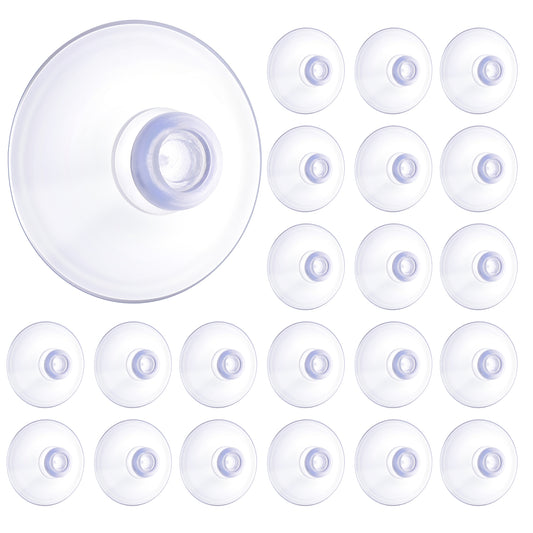 20 Pcs Glass Suction Pads 40mm Window Suction Cups Without Hooks PVC Plastic Sucker for Kitchen and Bathroom Desk Window Wall Car(Transportation deformation can be restored by soaking in hot water)