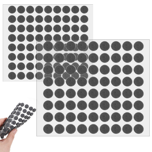 200 Pcs Felt Cabinet Door Bumpers, Self Adhesive Felt Pads Gray Furniture Pads for Cabinet Doors Kitchen Floor Drawers Cupboards 3/8 and 3/5 Inches Diameter