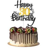30th Happy birthday Cake Topper 30th Birthday Decorations Black Gold Glitter Happy Birthdays Decorations Cheers to 30 Years Birthdays Cakes Topper Cake Gift Plugin Anniversary Party Cakes Supplies