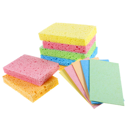 15 Pcs Compressed Sponges, Heavy Duty Scrub Kitchen Sponge Non-Scratch Colorful Sponges Eco-Friendly Compressed Sponge Soft Washing Scrubbers for Kitchen, Bathroom, Cars, Funny Cut-Outs DIY