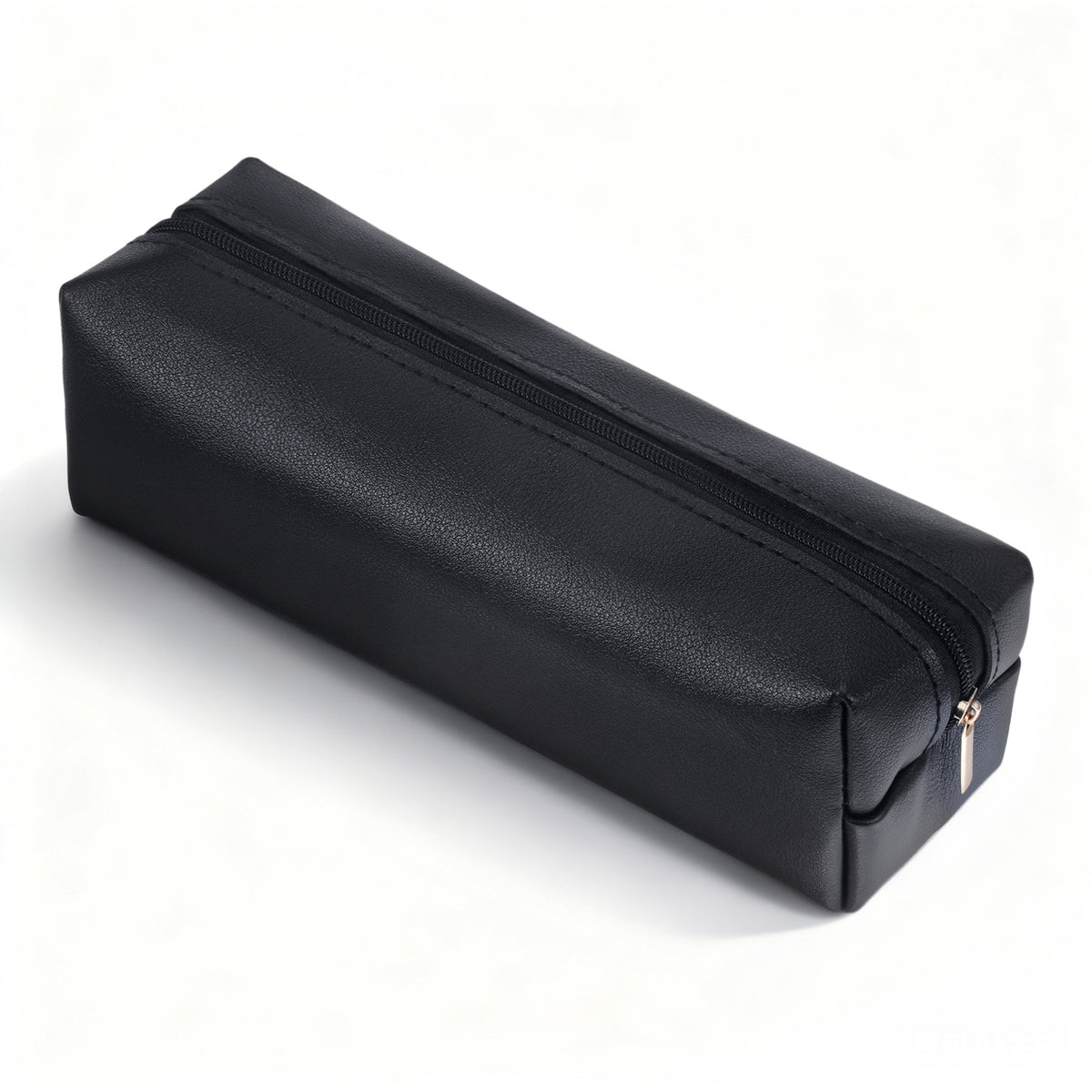 Xthrotsenk Black Pencil Case Pouch PU Leather Pencil Case Pen Pouch Portable Stationery Bag Pencils Pouches Cosmetic Organizer Bag for Adult Women Men