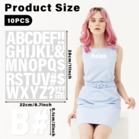 10 Sheets White Iron on Letters for Clothing, 2 Inch Vinyl Heat Transfer Letters, Iron on Jersey Letters with A-Z Alphabets Sticker Adhesive Stickers for Fabric, Jersey DIY T-Shirt Printing at Home