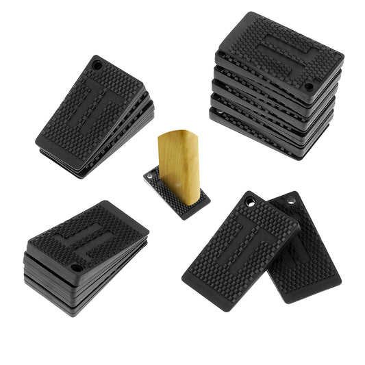 20 PCS Flexible Rubber Furniture Levelers Pads, Plastic Shims for Leveling, Adjustable Feet Levelers, Rubber Wedge Table Leg Leveler for Home Improvement Shims Chair Shims Table Shims Non Slip, Black