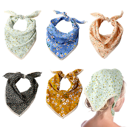 Floral Hair Bandanas Head Kerchief