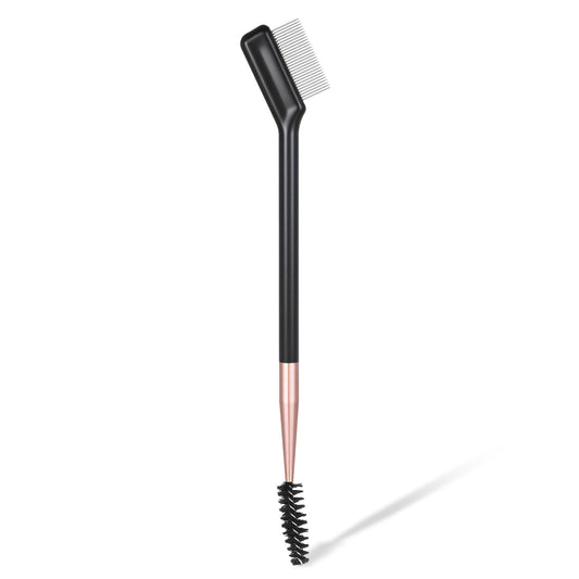 Dual-Ended Eyelash Comb and Eyebrow Brush, Professional Lash Separator Tool for Grooming, Portable Eyelash Brush for Travel, Home, and Professional Salon Use, Removes Mascara Clumps and Defines Brows