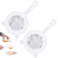 Ultra Fine Mesh Strainer, 2 Pcs Nylon Fine Mesh Sieve Small Strainer for Juicing Kitchen Food Colander with Handle for Coffee Yogurt Juice Soy Milk Honey Liquids Tea Leaf Filter (120+200 Mesh)