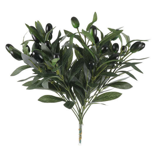 FdcLixuvol 12 Pcs Olive Branch 11.8Inch Artificial Plants Greenery Stems Faux Olive Branches for Vase Green Leaves Fruits for Centerpieces Home Office Decor Wedding Greenery Party Decor