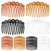 16pcs French Hair Side Combs for Fine Thin Hairs Accessories Plastic Side Hairs Clips Decorative Twist Comb Clips for Women Girls Bridal Wedding (Black/Transparent/Light Coffee/Dark Coffee)