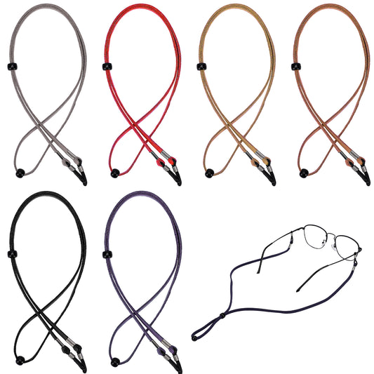 Mozeat Lens 6Pcs Premium Eyeglass Straps Sunglasses Strap Eyeglass Straps Anti-slip Eyeglass Chains Lanyard, Adjustable Eyewear Retainer Cord Sport Sunglass Retainer Holder Strap for Men and Women