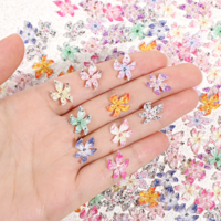 180 PCS Flower Nail Charms Bulk 3D Flower Nail Charms Spring Summer Nails Jewelry Hibiscus Floral Nails Gems for Women Design DIY Crafts Decorations