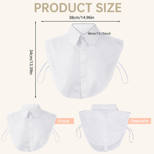 Hariendny 1 Pcs White Fake Collar Detachable Dickey Collar Half Blouse Collar for Women