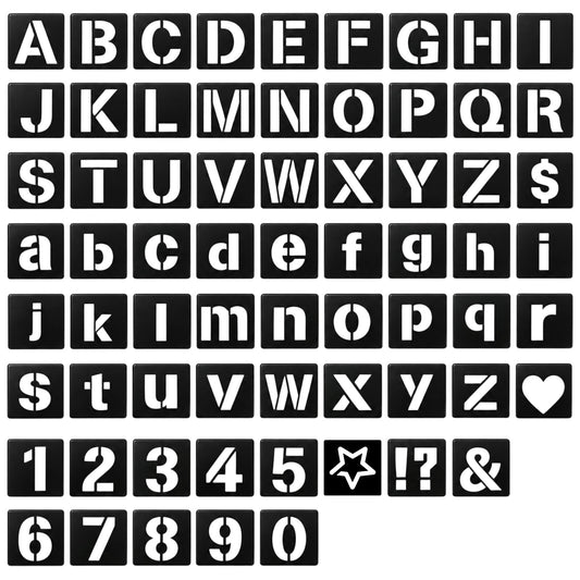 1 Inch Letter Stencils 67 PCS Symbol Numbers Craft Stencils