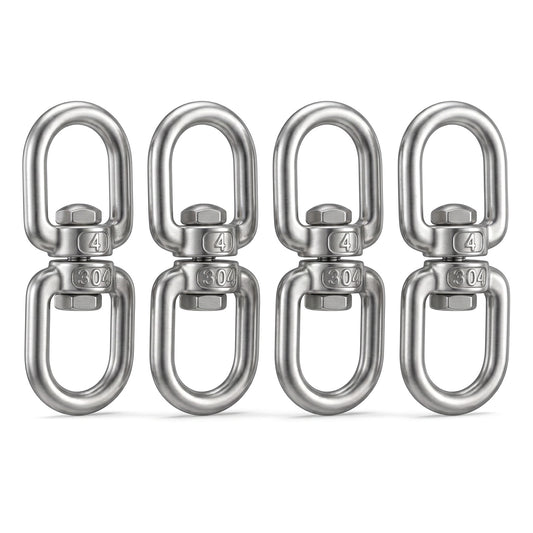 Double Eye Swivel Carabiner, 4 Pcs Stainless Steel Swivel Hooks