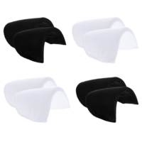 4 Pairs Covered Set-in Shoulder Pads Sewing Foam Pads Sponge Shoulder Pad for Womens Clothing Shoulder Enhancer for Round Shoulders Blazer T-Shirt Dresses High Low Shoulders(Black & White)