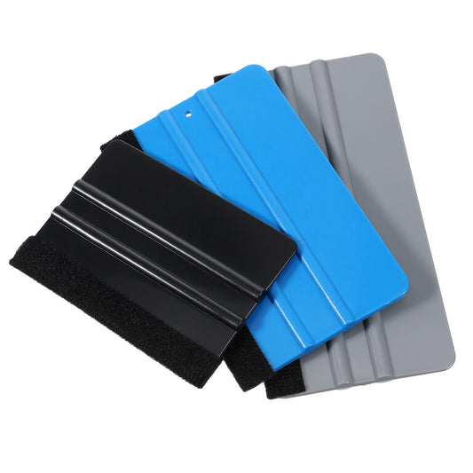 3 Pcs Plastic Felt Squeegee Edge Felt Squeegee Tool 3 Size Vinyl Scraper for Window Privacy Wrap Installation Car Glass Tint Squeegees Protection Scratches Film Soothing