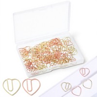 100 Pcs Cute Metal Heart Paper Clips Love Heart Shaped Paperclips Cute Metal Journaling Paper Clamps Document Note Sorting Organizer for Home Office Desk Organizers Wedding Decorative Supplies