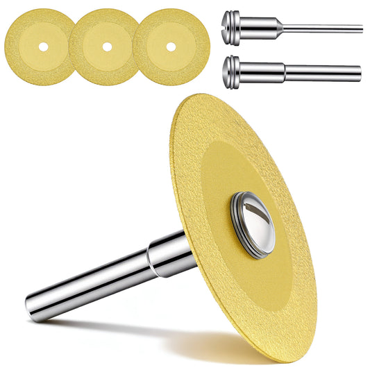 Mini Glass Cutter Blade, 2 Inch Professional Glass Cutting Disc 1mm Ultra-Thin Diamond Cutting Wheel for Chip-Free Slicing on Glasses, Ceramic, Tile, Jade and Crystal with 1/4 and 1/8 Inch Hex Shank