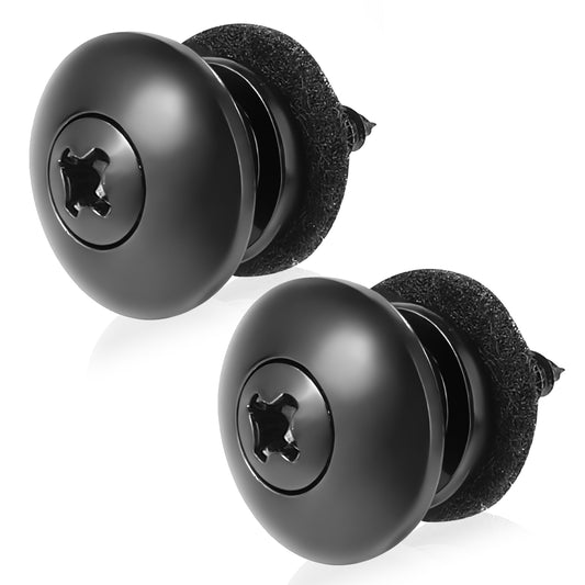 2Pcs Black Metal Guitar Strap Locks Heavy Duty Metal Guitar Security Straplocks Mushroom Style Guitar Strap Lock Buttons Buttons Strap Retainer System Guitar Strap Lock Set for Guitar Bass Ukulele