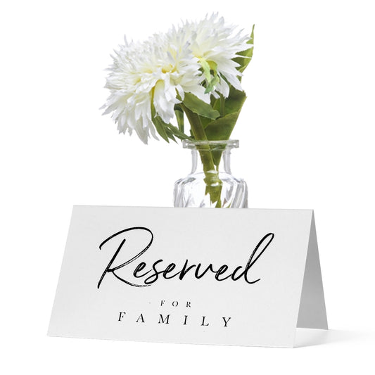 20 Pcs Reserved Table Signs, Double Sided Reserved Seating Signs Tented Place Cards Personalized Sign for Wedding Reception, Party, Business Meeting, Restaurant Seating, Office Decor (3.5 x 2 Inch)