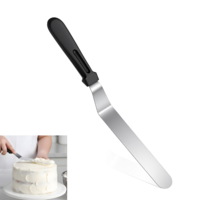 8" Icing Spatula, Offset Spatula Stainless Steel Angled Cake Spatulas Frosting Spatulas with Ergonomic Plastic Handle Cake Scraper for Cakes Decorating, Frosting, Baking