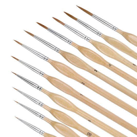 11 Pcs Miniature Paint Brushes, Fine Detail Paint Brushes Set, Tiny Paint Brushes for Art, Crafts, Watercolor, Acrylic, Oil, Model, Face, Paint by Number, Citadel, Figurine