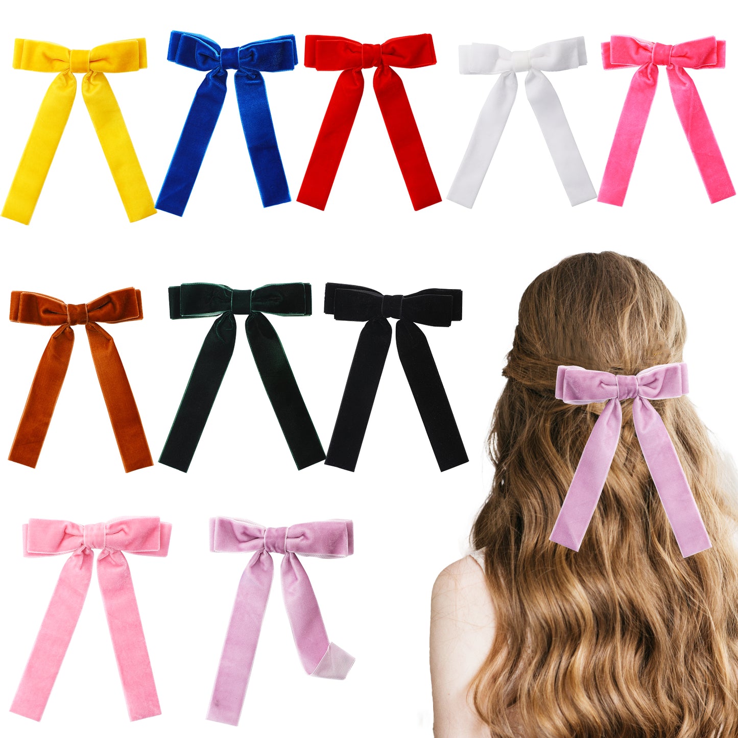 Velvet Bows Girls Hair Clip