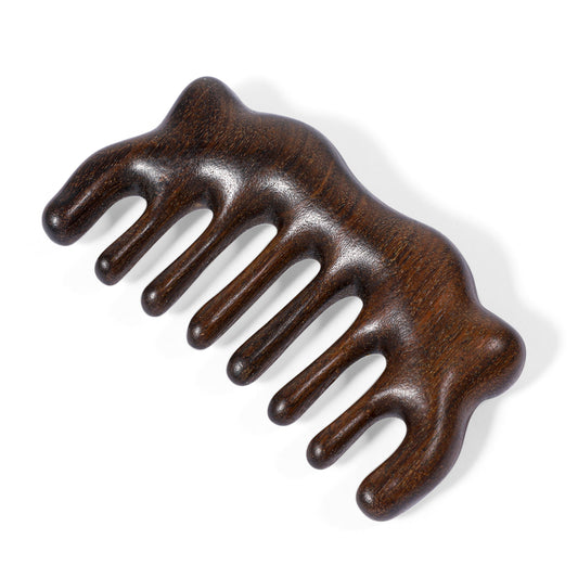 Wooden Scalp Comb Massager Gua Sha Massage Scalp Round & Wide Tooth Hair Comb Hair Care MassageComb Wooden Massage Brush for Men Women