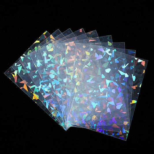 100 Pcs Photocard Sleeves Gravel-Shape Laser Flashing Card Sleeves Kpop & MTG Trading Card-Sleeves Holographic Foil Protective Cover Foil Card Protective-Sleeve 65x90mm