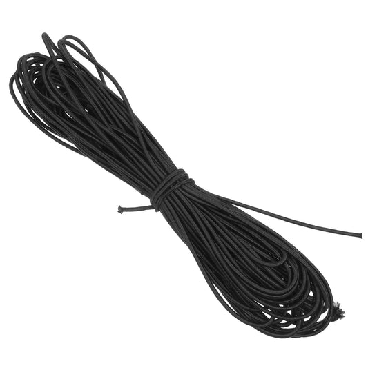 1/8 Inch Black Bungee Cord (3mm), 66 Ft Heavy Stretch String Elastic Cord Thin Beading Craft Thread Cords Nylon Sewing Elastic Drawstring Rope for DIY Crafting Sewing Bracelets Jewelry Making
