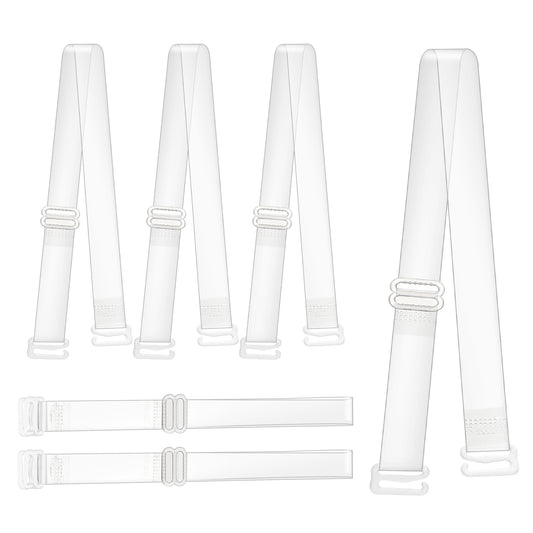 Clear Bra Straps, 3 Pairs Invisible Bra Straps Non-slip Transparent Bra Straps 15 Mm Thin TPU Straps Dance Bra Clear Straps Adjustable Clear Shoulder Straps Replacement for Women Girls Strapless Bras