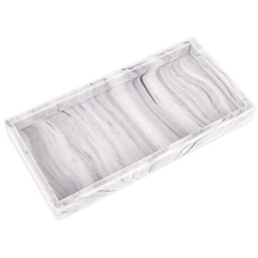 Bathroom Tray, 7.9" Silicone Vanity Tray Rectangle, Shatterproof Flexible Bathroom Tray, Kitchen Silicone Soap Dispenser Tray, Plate Holder for Counter, Perfume, Jewelry, Phone, Towel, Watch, Candles