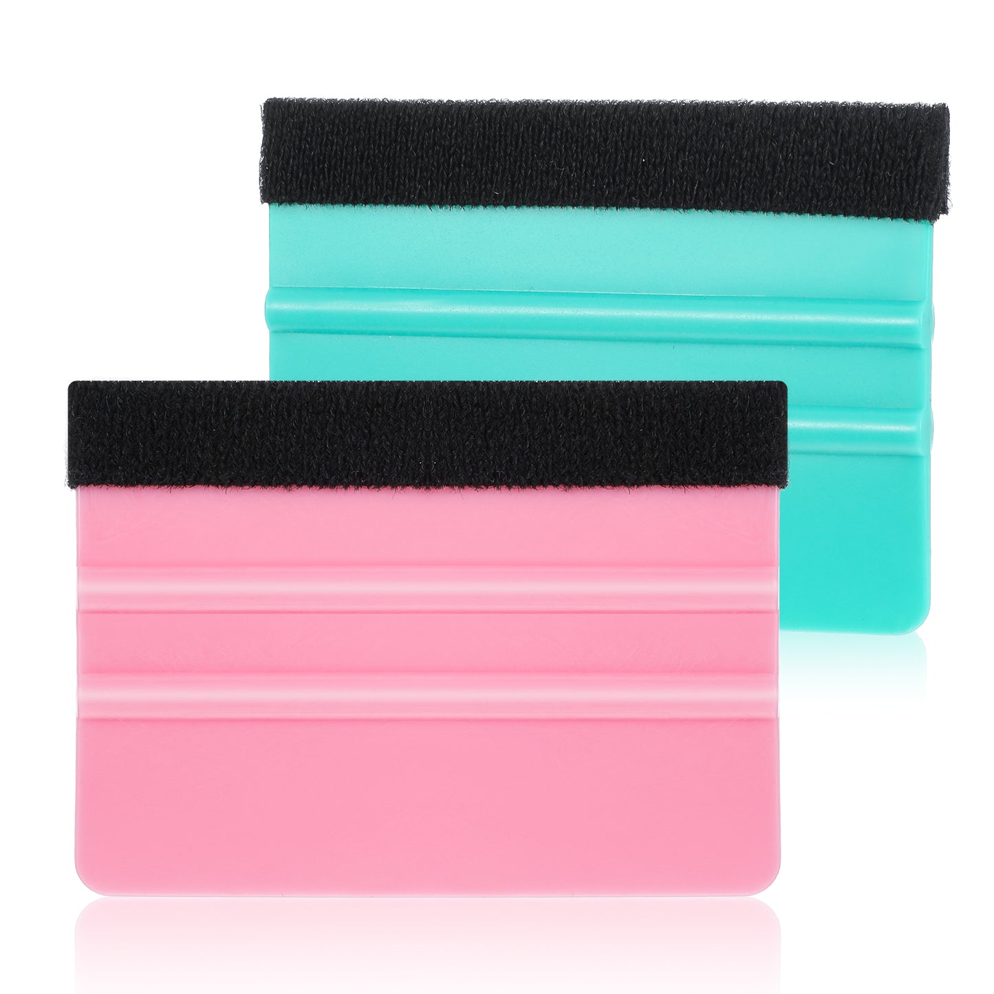 Squeegee for Vinyl, 2 Pcs Pink and Teal Vinyl Scraper Tools wallpaper smoothing Suede Felt Edge Squeegee Craft Sign Making Wrap Tool for Car Window Wrap Tint Application ppf tools