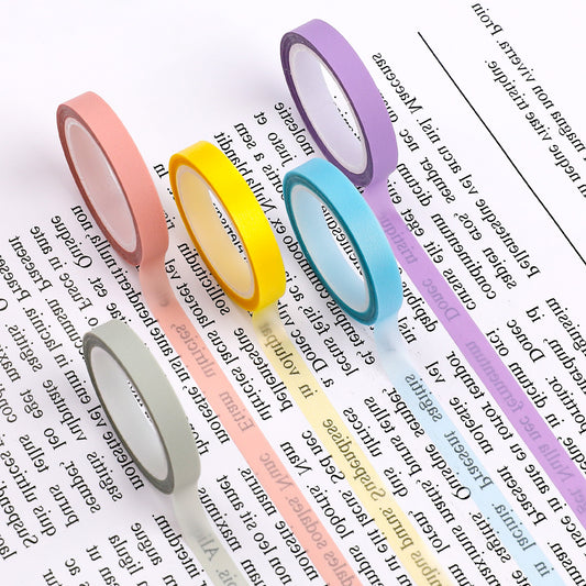 Psyqtsuary 5 Rolls Highlighter Tape, Transparent Writable Removable Fluorescent Neon Tapes, Book Annotation Kit for Students Teachers Marking Books Reading, 16 ft Per Roll