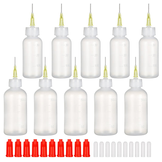10 Pack Needle Bottle Applicator 30ml 50ml Needle Tip Glue Squeeze Bottle