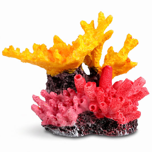 Psiriol Aquarium Decor Resin Coral Fish Tank Decorations, Mountain Ornament, Artificiall Coral Reef Decoration Accessories, Small Aquarium Hideout Ornament for Betta Shrimp Goldfish