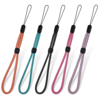 Alrhso 5 Pcs Wrist Lanyards Adjustable Nylon Lanyard Short Hand Wrist Strap for Phone Cases Camera Keychain USB (Multicolor)