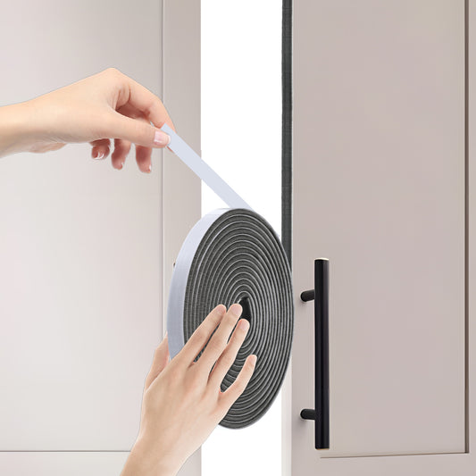 33 Ft Self-Adhesive Pile Weather Stripping Seal, Gray Self-Adhesive Soundproofing Weather Stripping Sliding Door Weathers Strippings Window Seal, Pile Selfadhesive Window WeathersStripping, 0.35x0.2