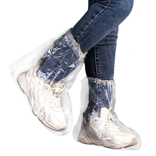 Psyqtsuary 5 Pairs Boot Covers Plastic Disposable Waterproof Shoe Cover, Shoes Cover for Rain, Rain Boot Covers, Non-Slip Outdoor Waterproof Shoe Protectors