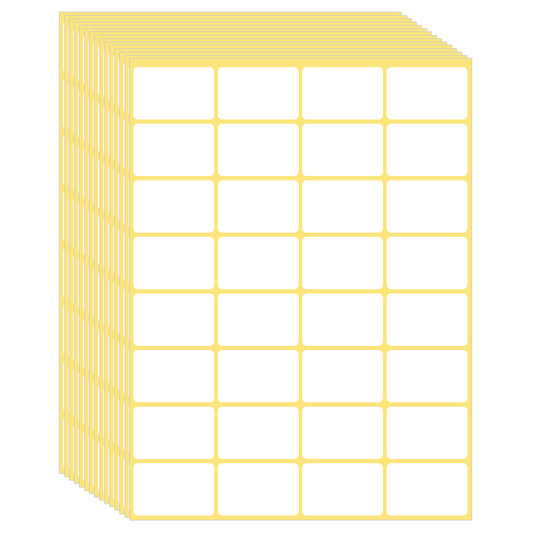 480 Pcs Self Adhesive Blank Labels White Library Book Spine Labels 2.5 x 3.8 cm Mailing Address Label Stickers Small Barcode Labels for Laser/Ink Jet Printers