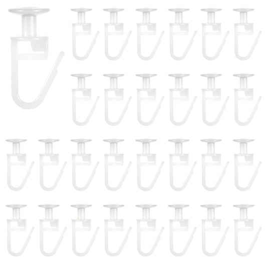 100pcs Curtain Track Hooks White Plastic Curtains Track Clips with 10 Mm Head for Curtain Rails Ceiling Gliders Folding Hanging Hooks Curtains Hanging Clips for Room and Dividers Rv Ceiling Drape